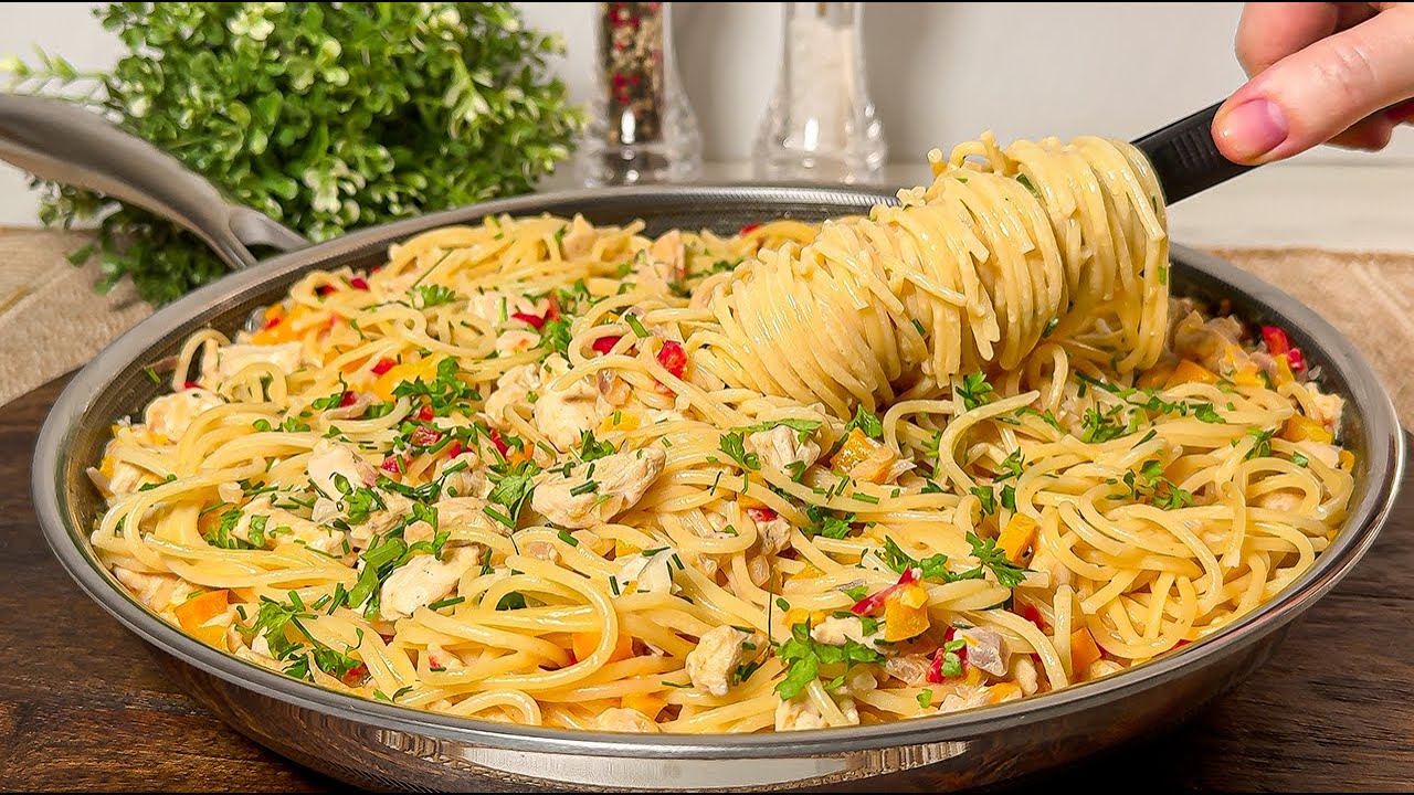 Самая вкусная паста за 10 минут! Простой и вкусный рецепт пасты со сливочным соусом!