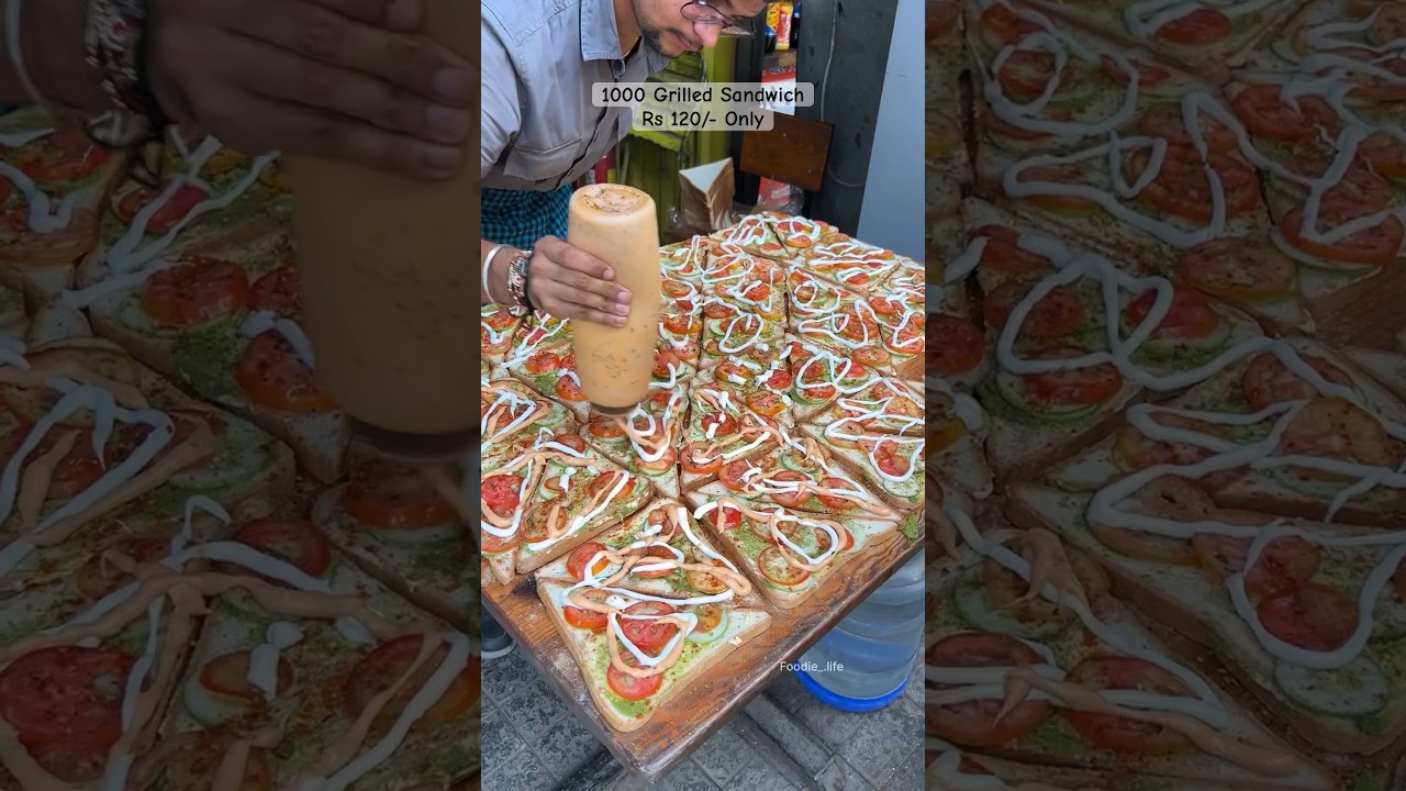 1000 Grilled Sandwich Making Rs 120/- Only🤯 #shorts #sandwich #indianstreetfood