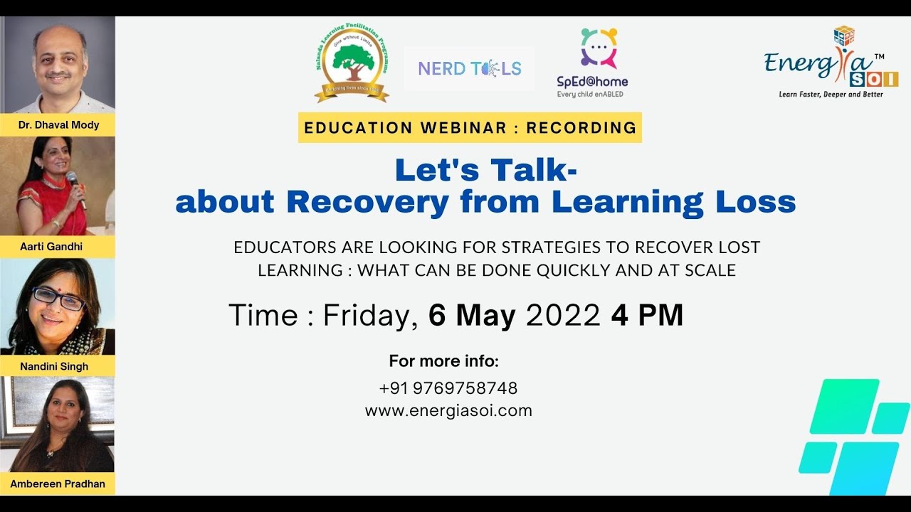 Let's Talk- about Recovery from Learning Loss  Education Webinar : Recording