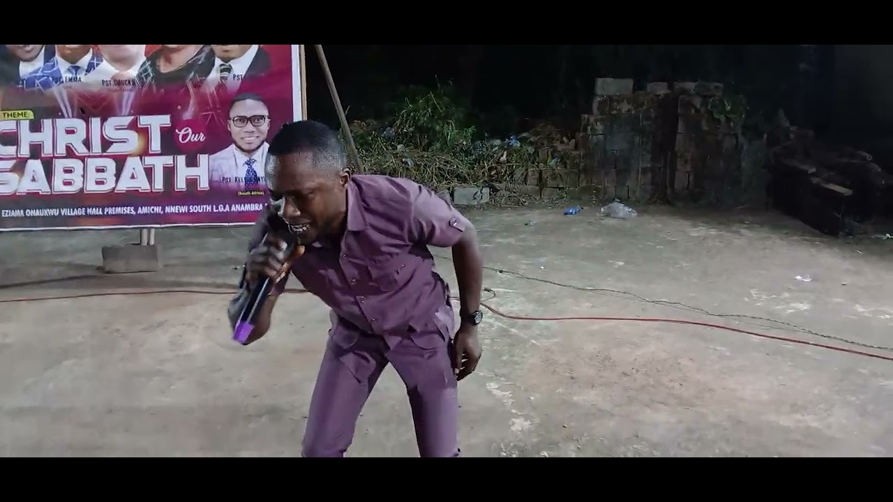 Kevin c onyeudo live ministration at a crusade 