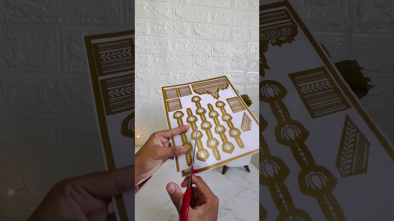 Trying Actor Sneha Mam&rsquo;s Mehandi design with Stencils!!#testing#mehndi #stencil#easy#viralvideo