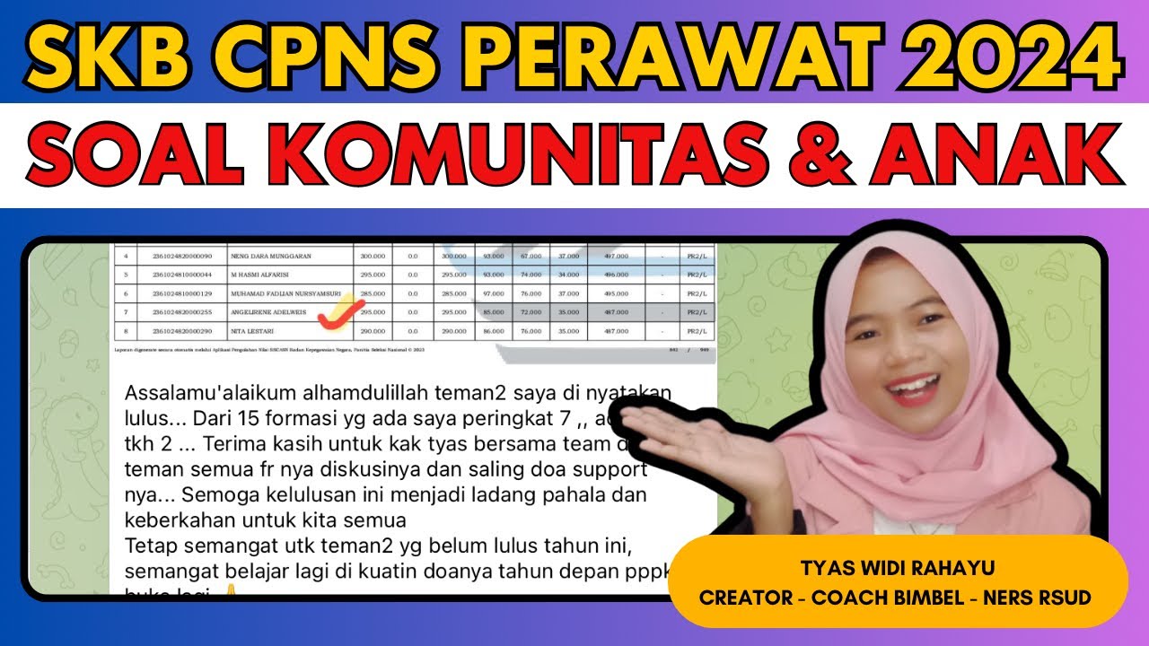 SOAL SKB CPNS PERAWAT AHLI DAN PERAWAT TERAMPIL SESUAI KISI KISI TERBARU 2024 | SOAL PPPK PERAWAT