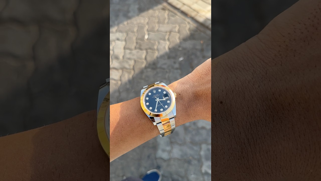 Rolex Datejust 126303 Yellow Gold & Steel Black Diamond Dial #luxurywatchesindia #dubaiwatchclub