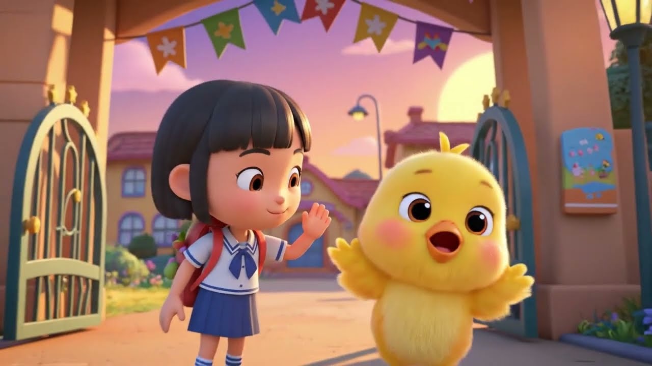 Little Chick Goes to School 🐥 | Cute Bedtime Cartoon for Kids