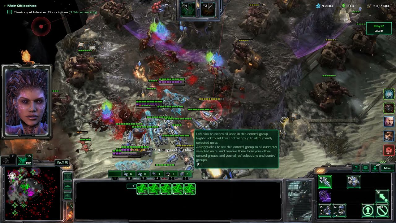 Starcraft Co-op - Frostbite (Raynor p2 + Kerrigan p2, Brutal)