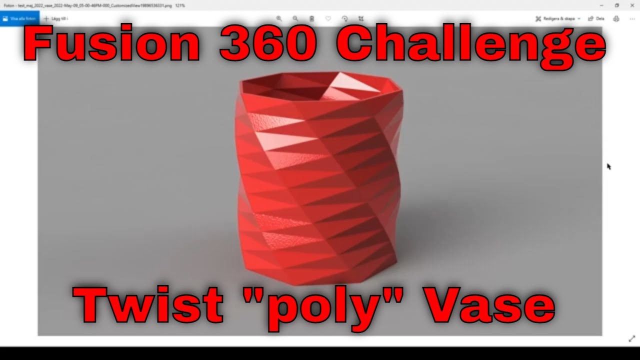 Fusion 360 Challenge - Twisted faceted octagon vase