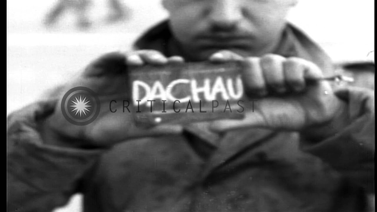 U.S. Army Chaplain (Rabbi) Captain David Max Eichhorn arrives at Dachau concentra...HD Stock Footage
