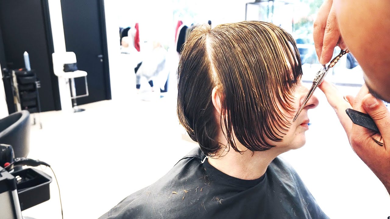 AMAZING ANTI AGE HAIRCUT - SHORT LAYERED BOB WITH BANGS