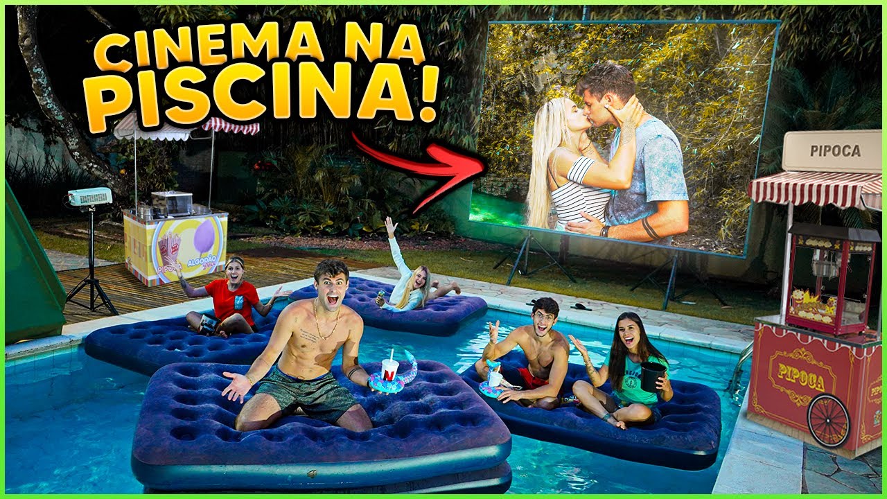 FIZEMOS UM CINEMA NA PISCINA DA CASA E OLHA O QUE ACONTECEU!! [ REZENDE EVIL ]