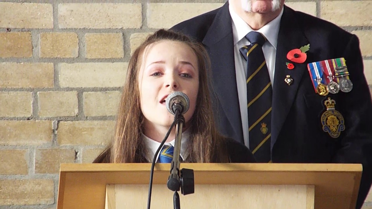Glan-y-Mor Remembrance Assembly - Mia Lane, Year 7