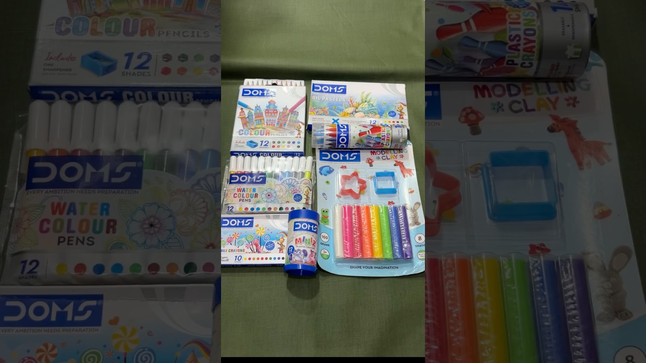 Doms Clay oil pastel colour pencils wax crayons plastic crayons #doms #stationery #shorts