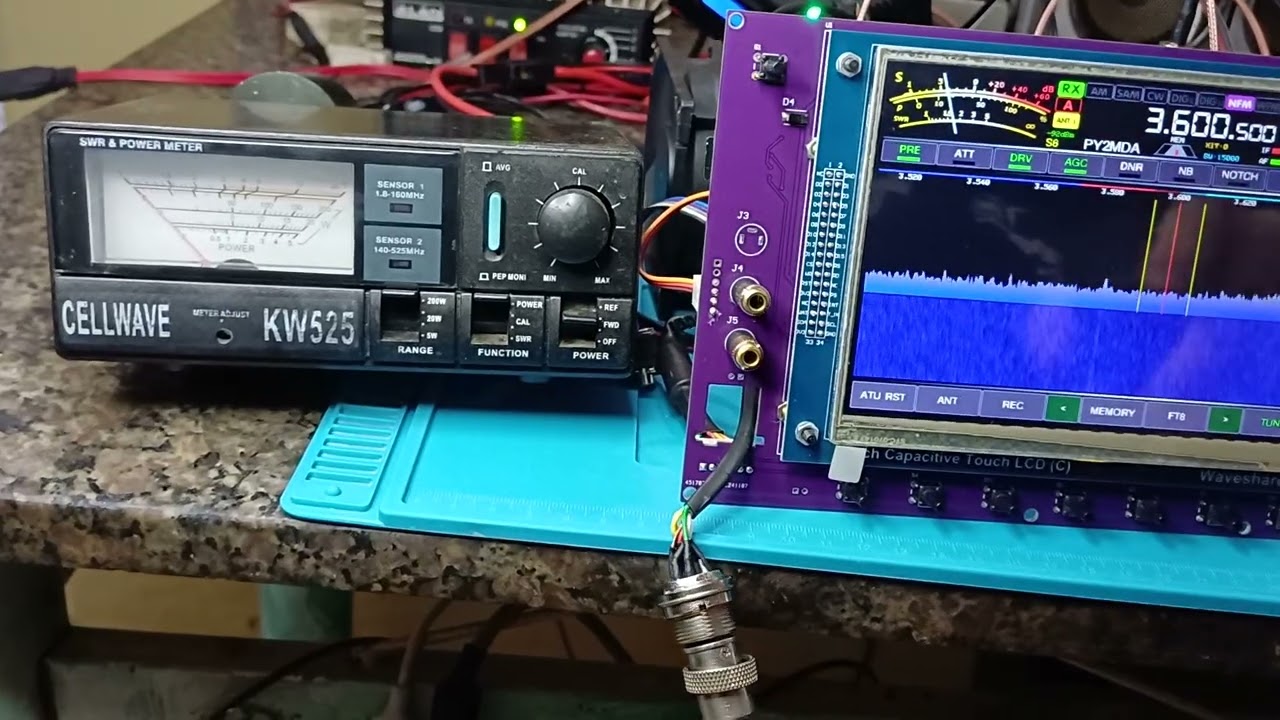 Potência de saida em todas as bandas do Transceptor SDR Wolf. 
