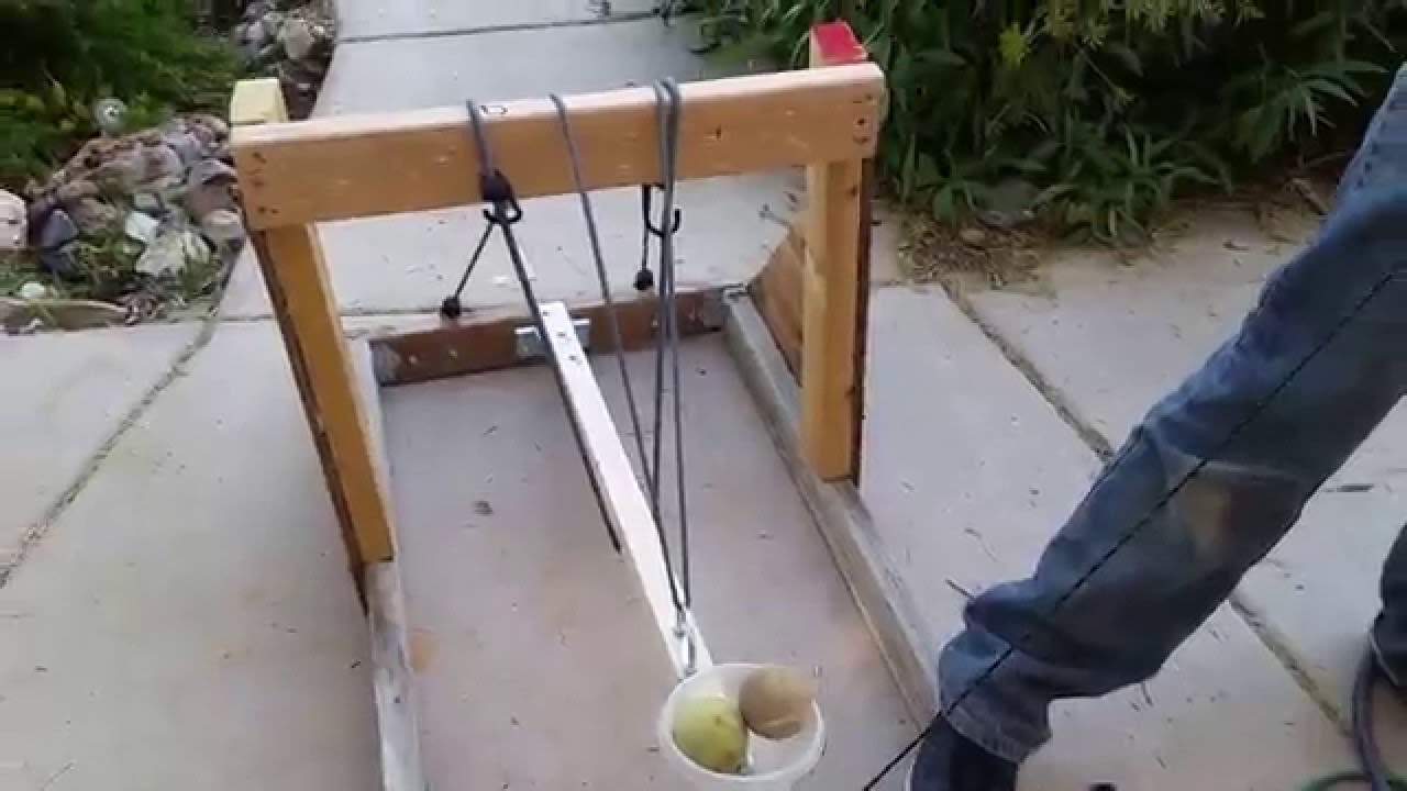 Wooden catapult built for Boy Scouts