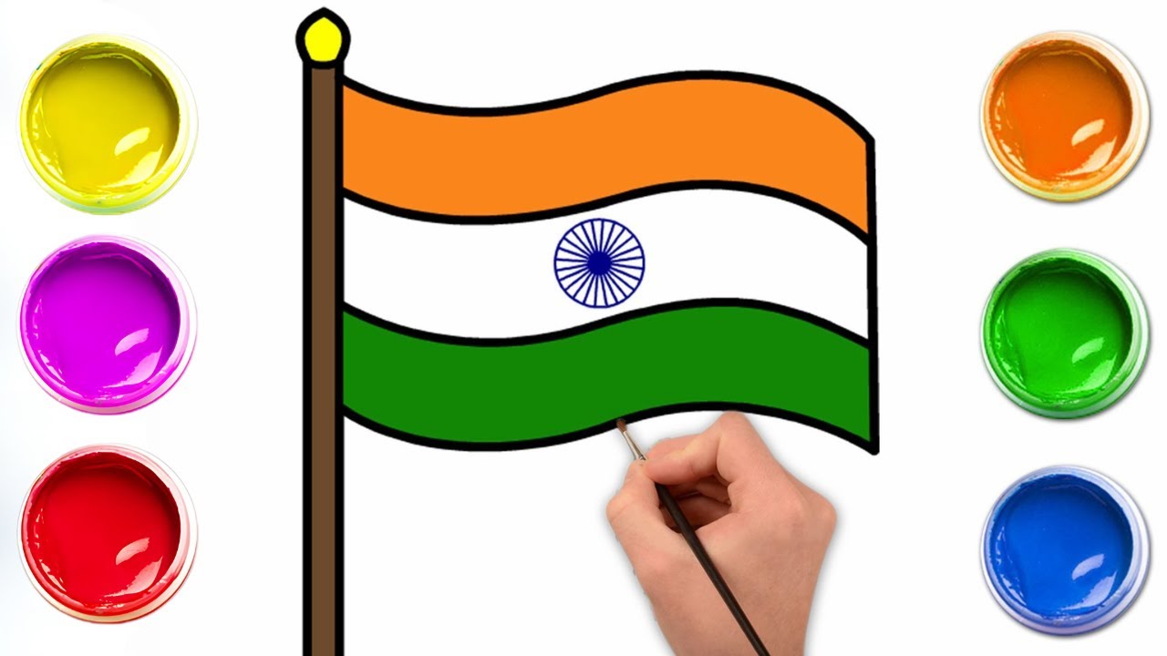 🇮🇳How To Draw Indian Flag | भारत का झंडा कैसे बनाये | Step By Step Drawing |Chiki Art Hindi