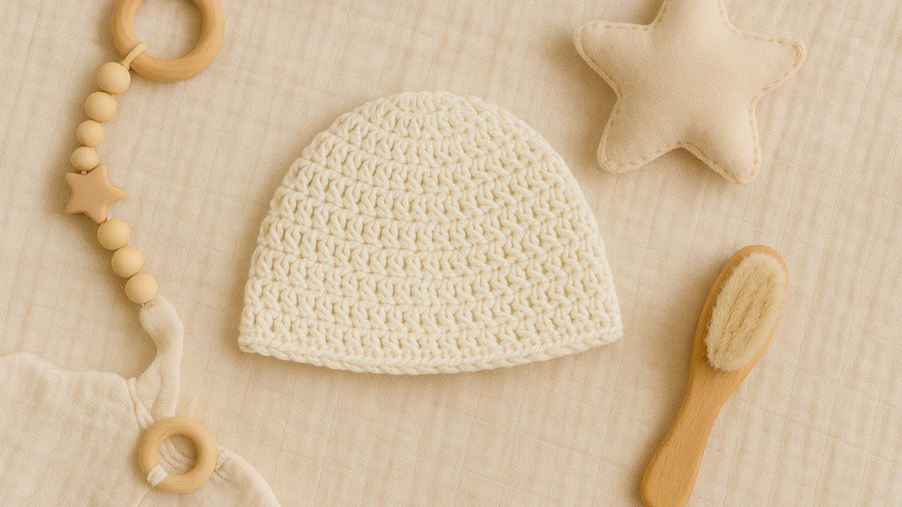 Einfache Babymütze für Neugeborene ( bis 12 Monate) häkeln für Anfänger #crochet #babybeanie