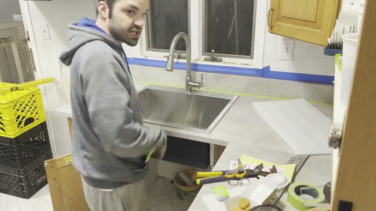 Installation Review Part 2 of AKDY Handmade Drop-in Stainless Steel 25 in. x 22 in.