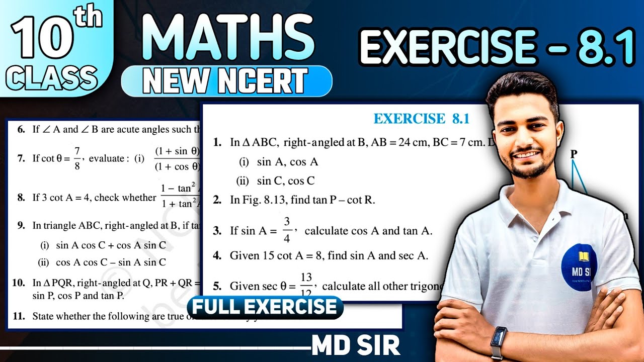 Class 10 Maths Chapter 8 | Introduction to Trigonometry | Exercise 8.1 Solutions