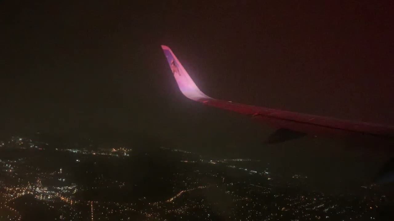 Frontier Airlines Airbus A321NEO evening takeoff from Cleveland 