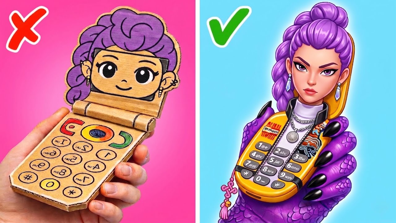 Гигантский DIY из картона 🤯📦 Руми превращается в крутой телефон! 📱✨