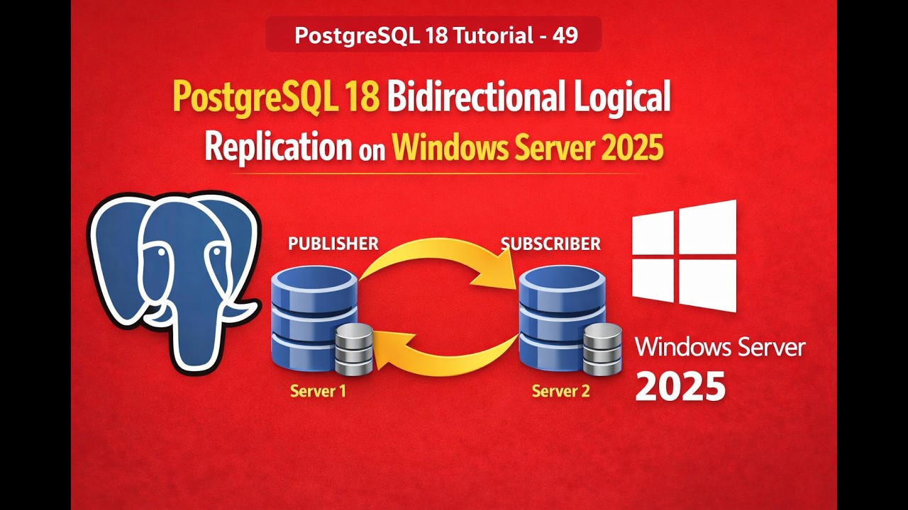 Двунаправленная логическая репликация PostgreSQL 18 на Windows Server 2025 | Пошаговое руководств...