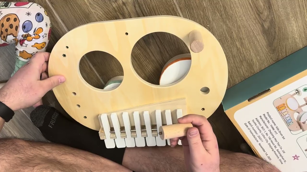 Watch Before Buying - UNBOXING and set up of Toddler Drum Set for Kids, Wooden Montessori Toys