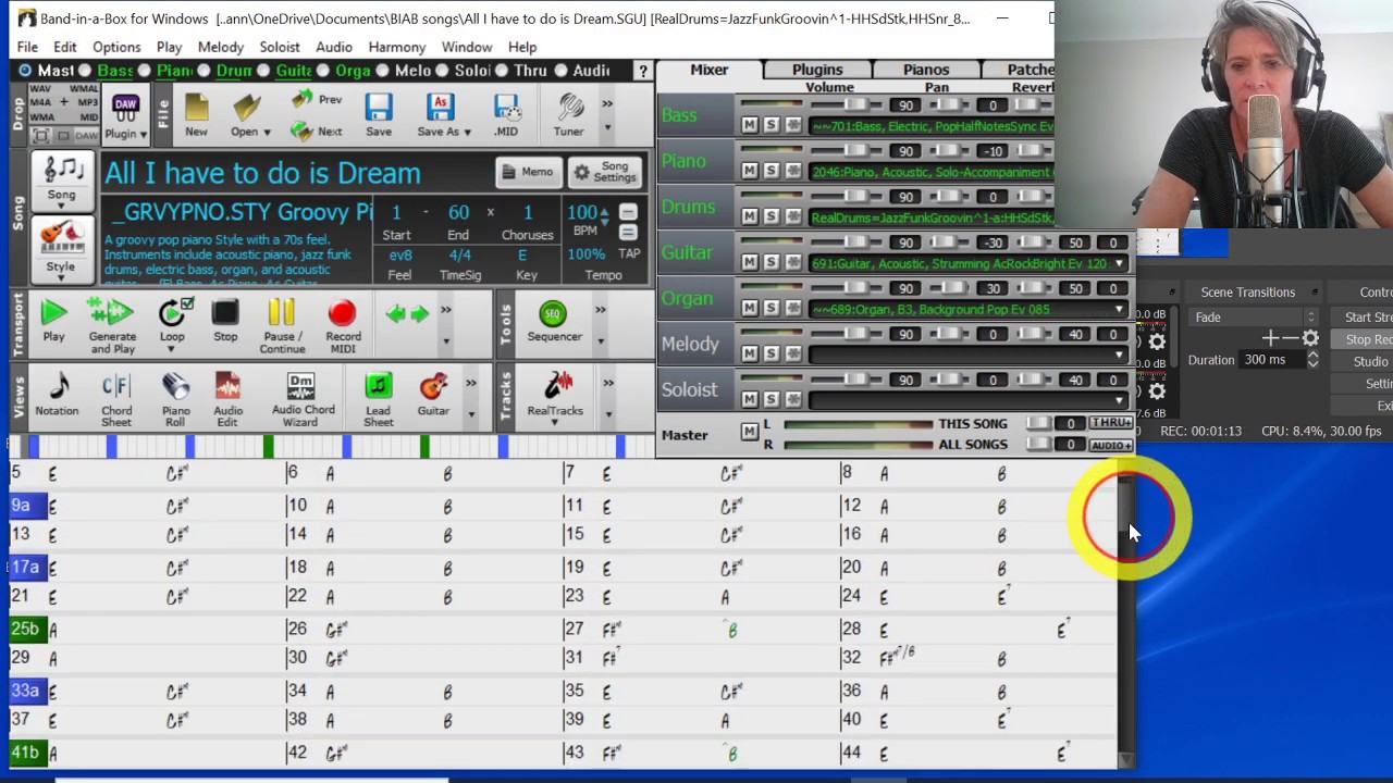 How to program song endings in Band-in-a-Box