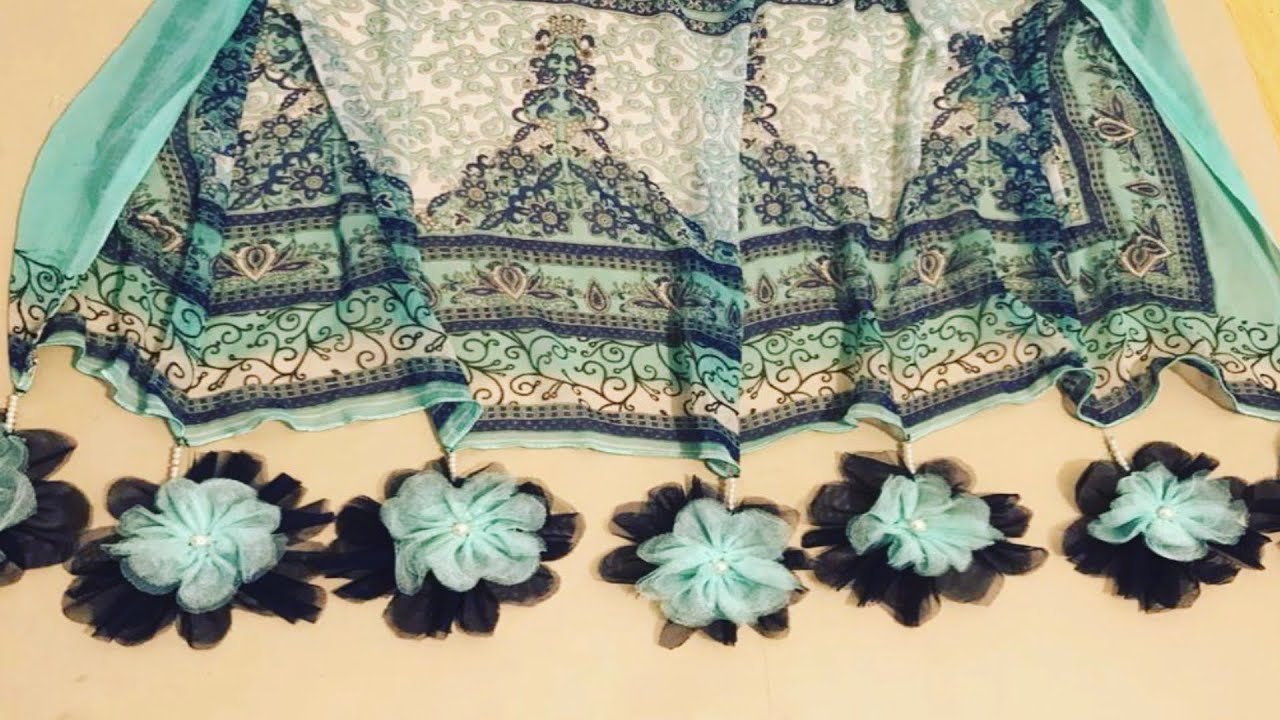 Style your chiffon Dupatta Into Designer Dupatta|Diy Designer Dupatta||Dupatta Design Ideas