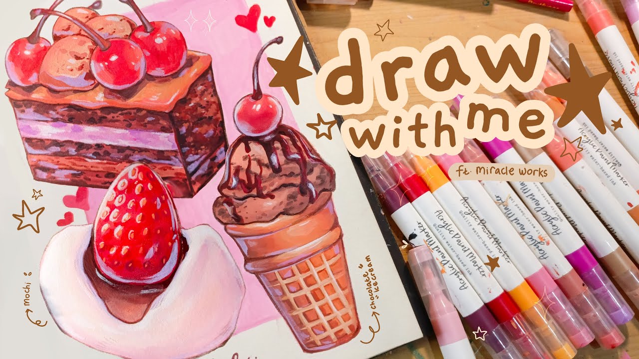 draw with me: full coloring process w/ acrylic marker ⋆ ˚ miracle works ˚｡★