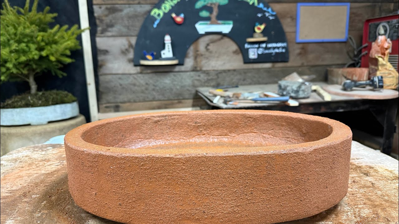 how to make a concrete bonsai pot with cardboard and  tuck tape