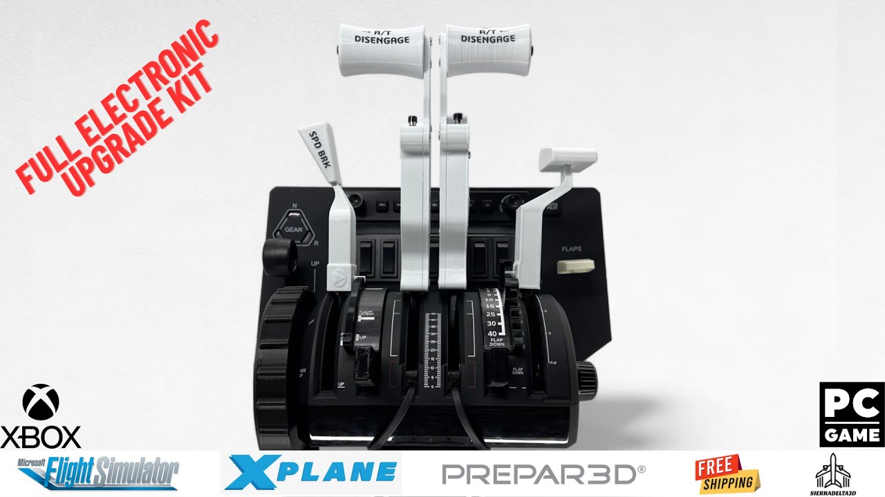 White Throttle Levers Attachments for Honeycomb Bravo Throttle Quadrant - Boeing 737, SIERRADELTA3D