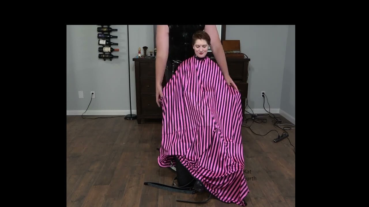 Being caped by several salon barber capes! And a neck shave! Custom capes by CapesByKevin@gmail.com