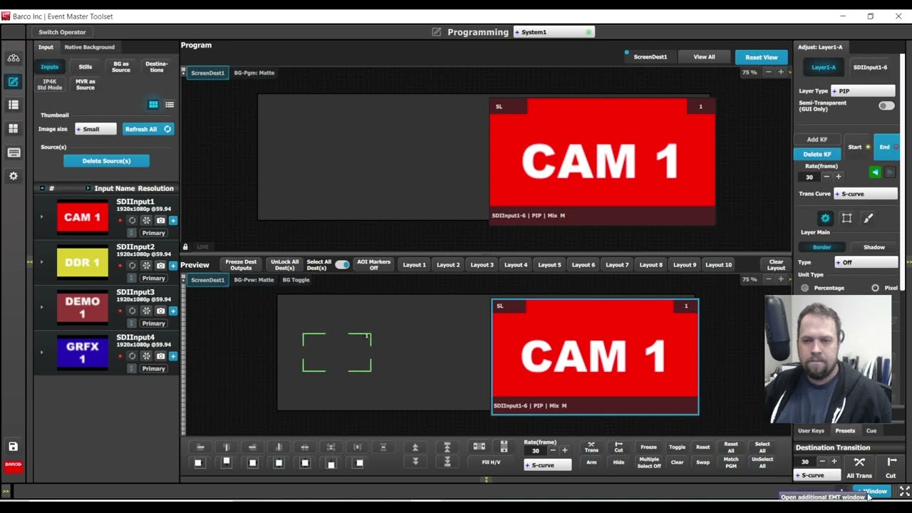 Barco E2   Creating and using Key Frames for flying Pips