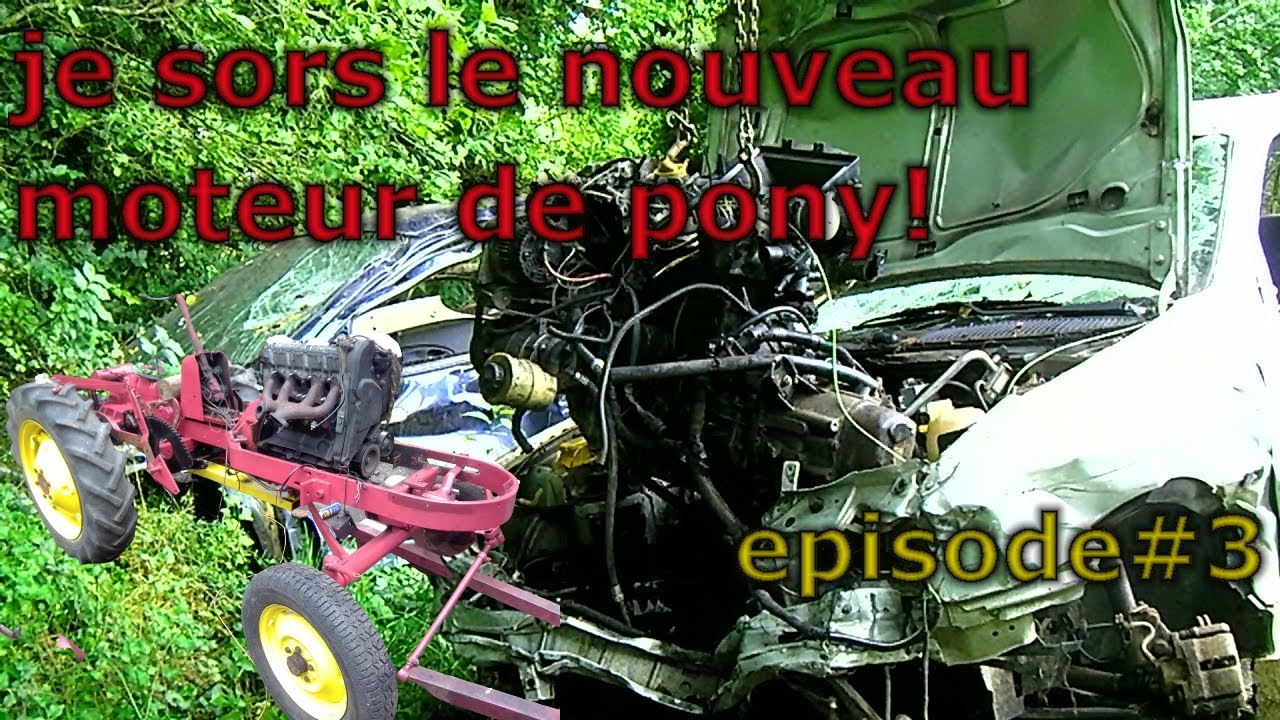 tracteur Pony swap 1l9dépisode #3 je sort le moteur, de l'auto il m'a donné du fil à retordre .....🥵
