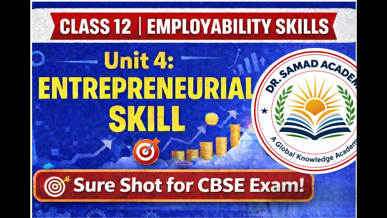 Unit 4- Entrepreneurial Skill | Class 12- Employability Skills | Sure Shot for CBSE Exam.
