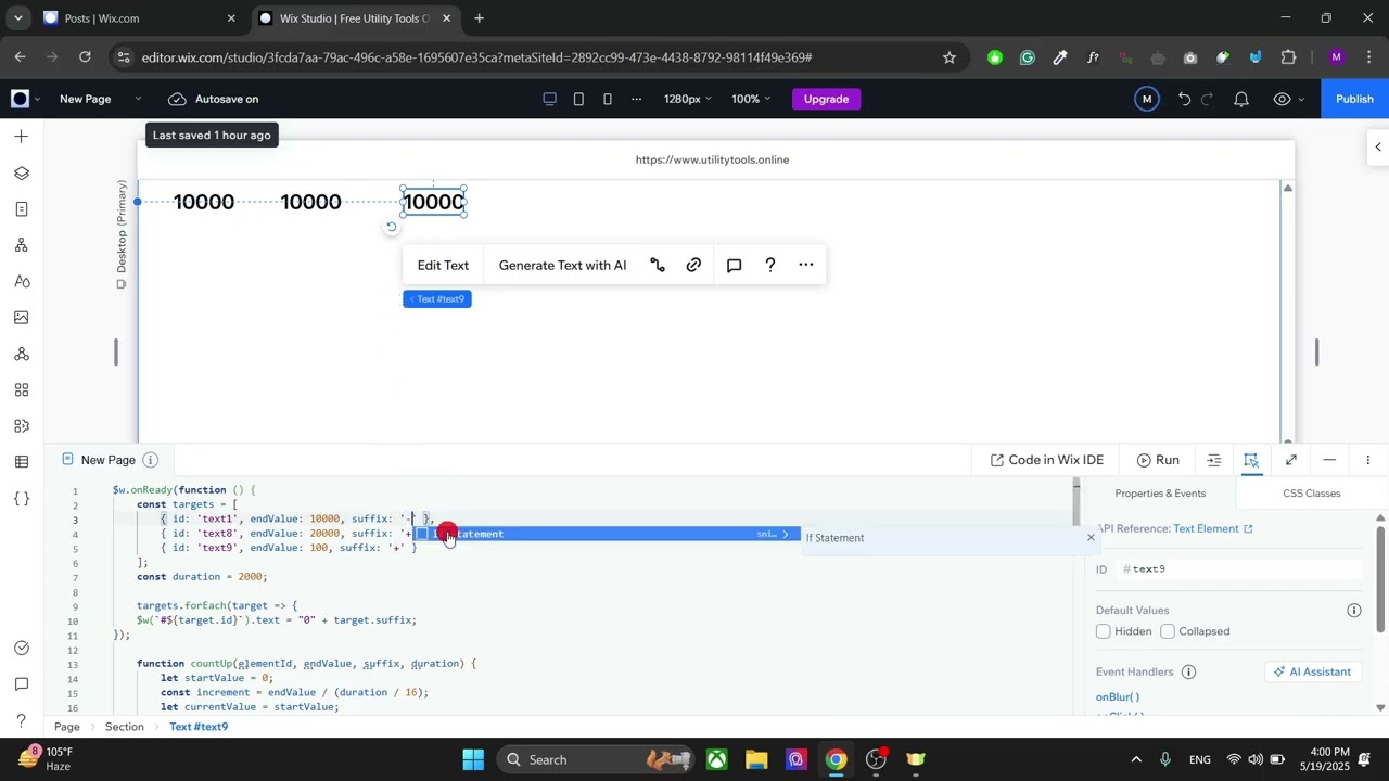 Create COUNT UP Animation in Wix Easily using Velo
