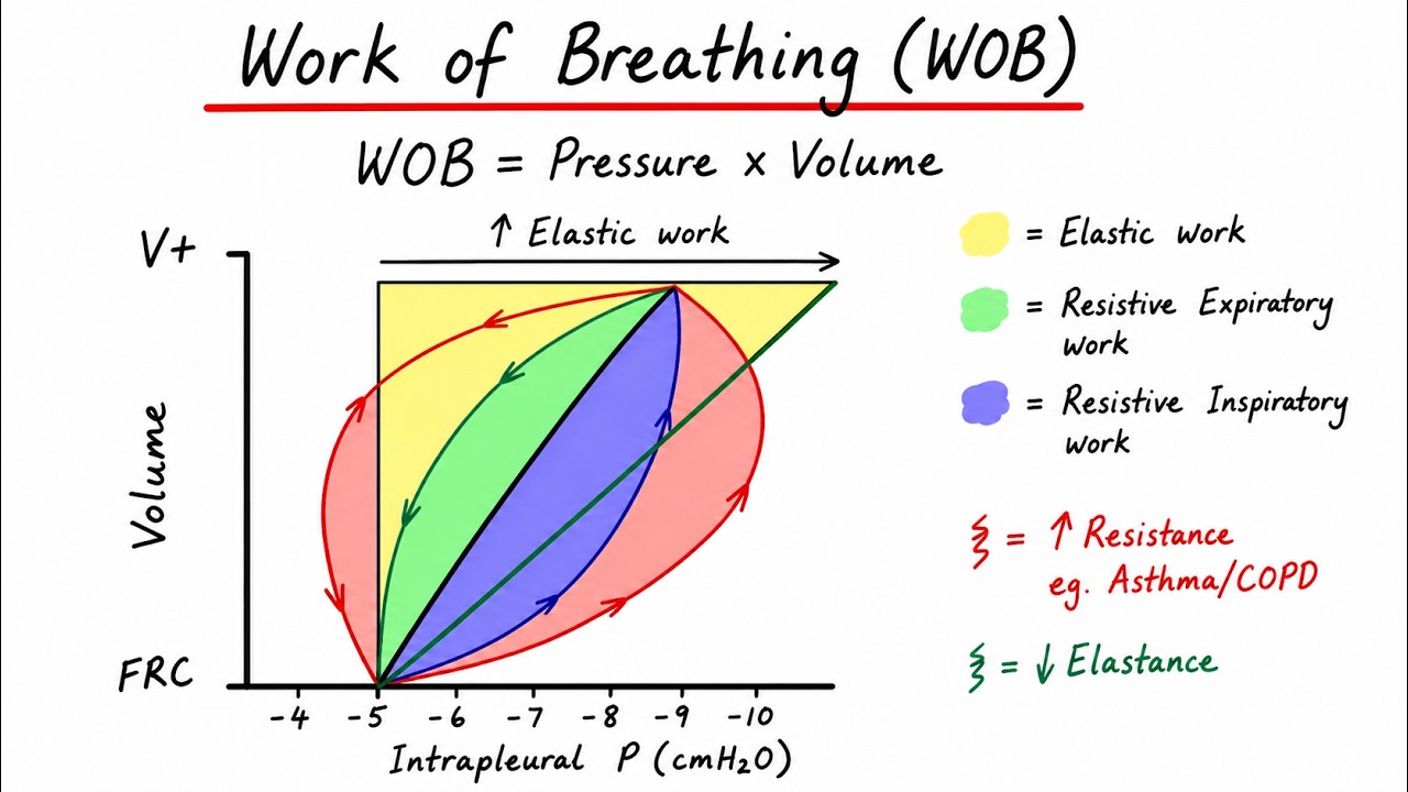 Work of Breathing explained simply! (breathing mechanics, respiratory patterns in pathology)