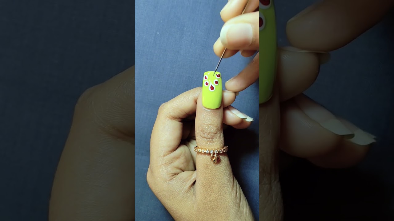 Easy nail art design with sefty pin 💅🏻🧷