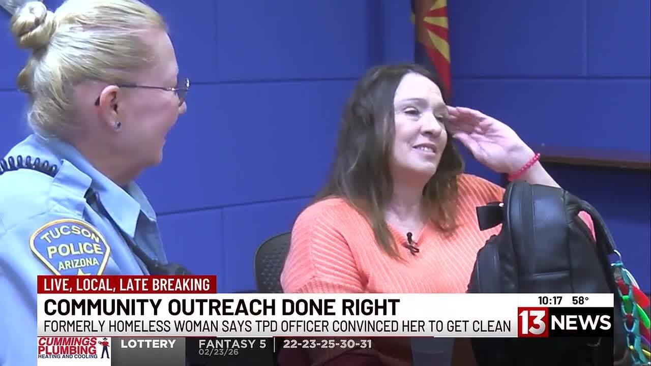 Tucson Police officer inspires homeless woman to get clean