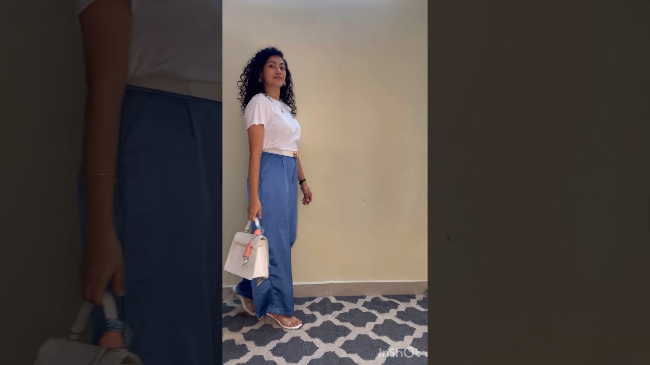 One blue trousers in 3 different styles #tamilblogger #stylingreels #curlyhairgirl #tamilfashion