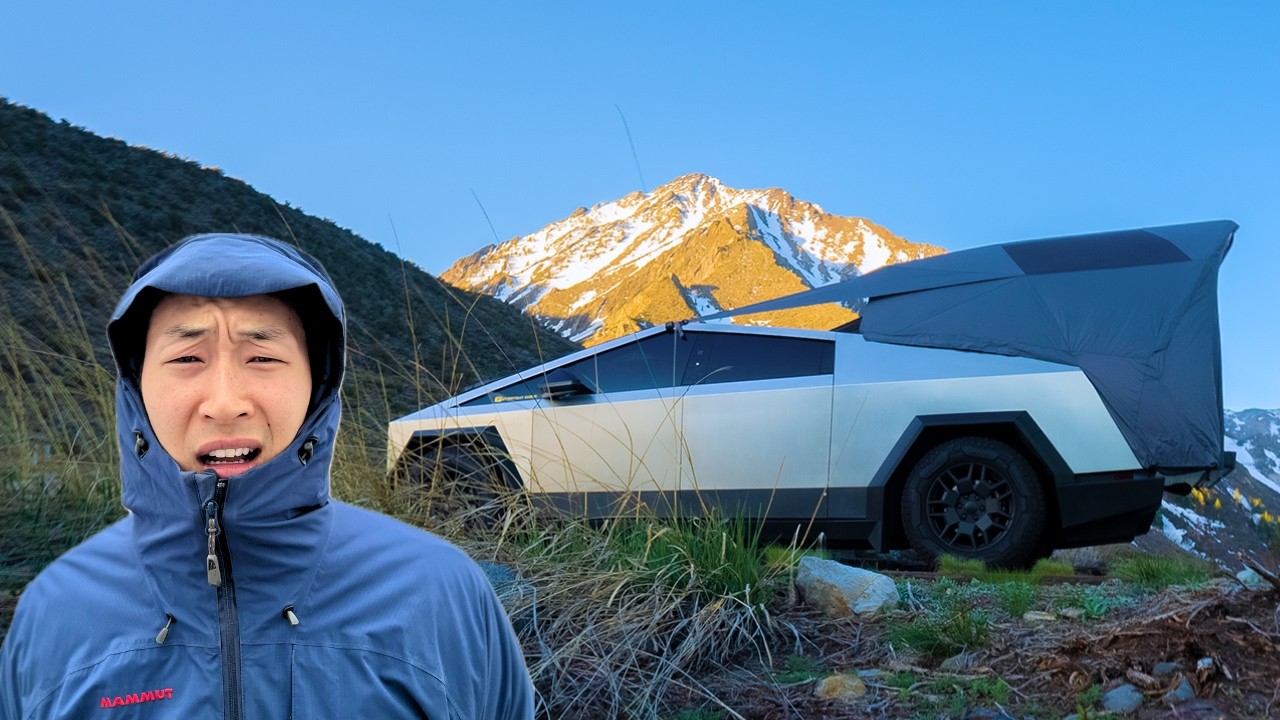 Camping with the Tesla Cybertruck (Most Stressful Camping Ever!)