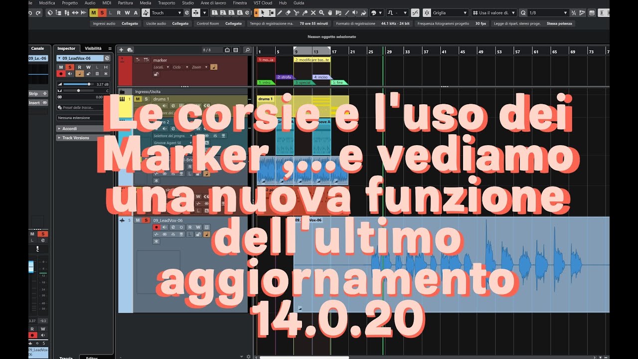 Le corsie,...i Markers...e la nova funzione Volume di Cubase 14.0.20