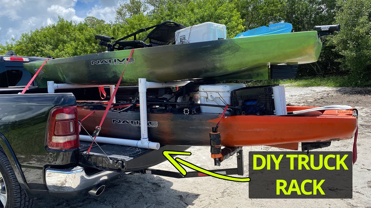 DIY Truck Rack To Transport Two Fishing Kayaks - Native Slayer Max 12.5