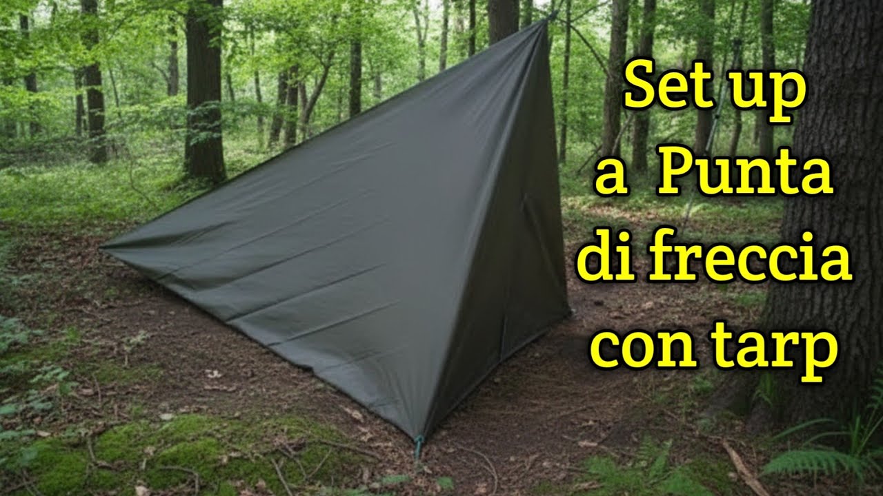 Set up a  Punta di freccia con tarp 3X3, Arrowhead set up with terp 3X3,