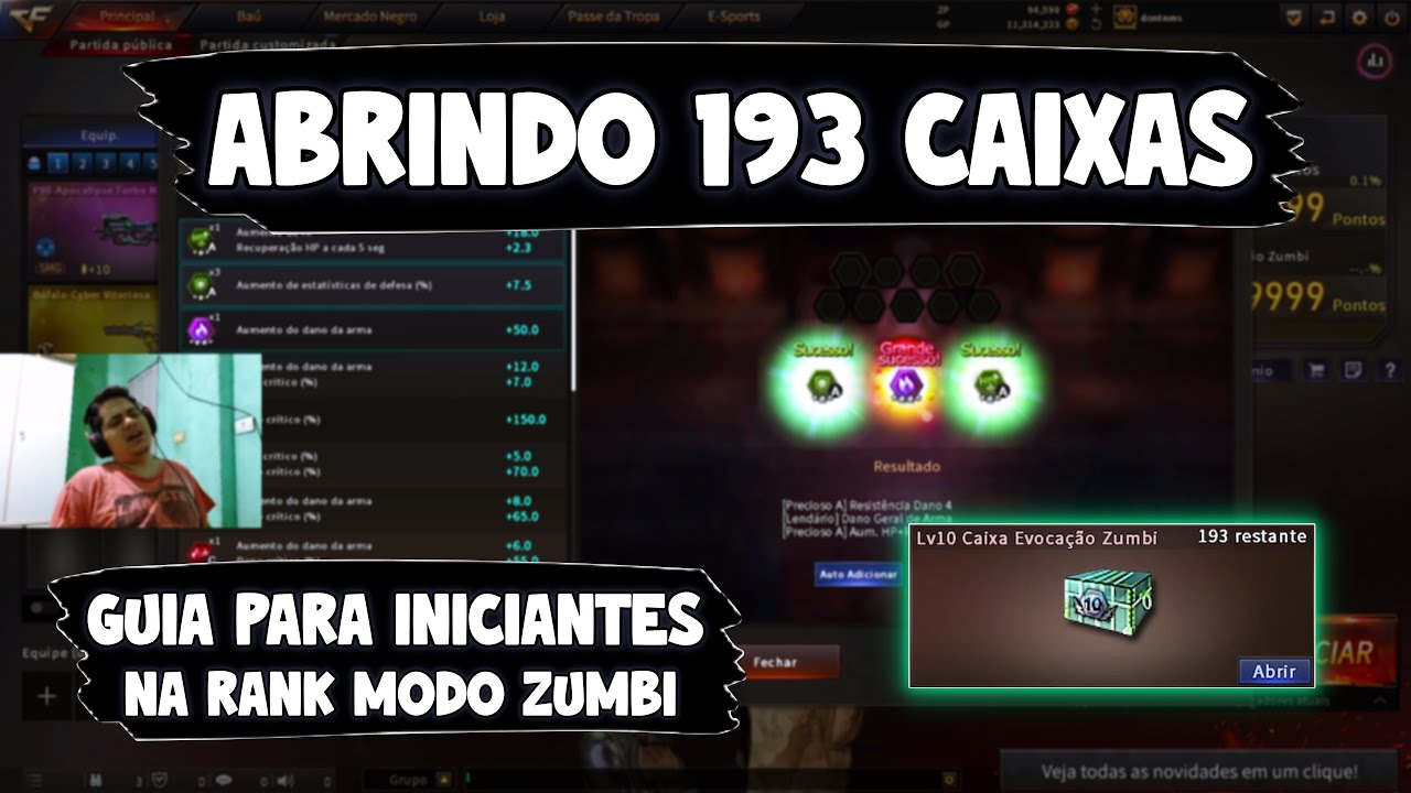 GUIA PARA INICIANTES NO Evocação Zumbi | ABRINDO 193 CAIXAS Lv.10 + DERRETENDO NÚCLEOS | CROSSFIRE