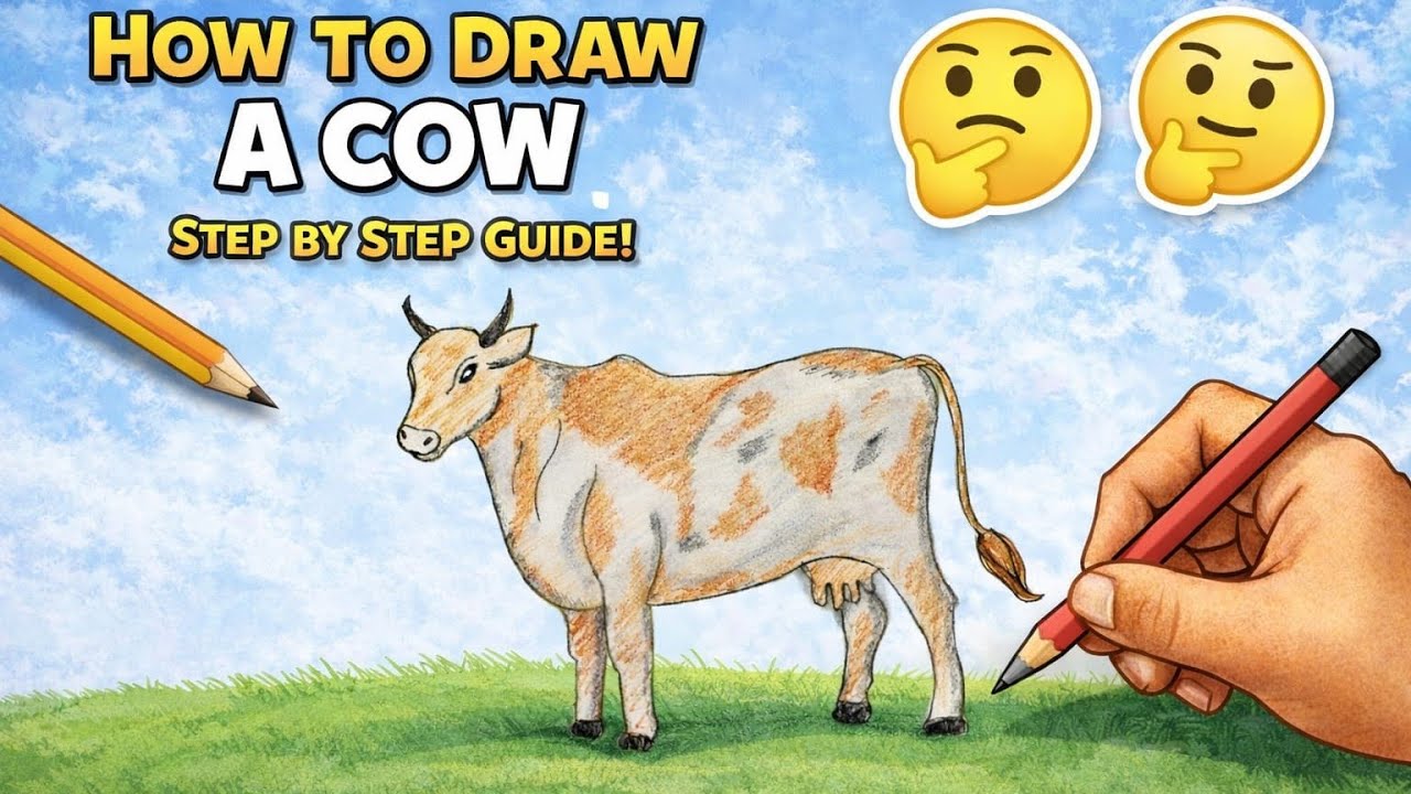 I Tried Drawing a Cow… WOW Result 😲🐄 | Satisfying Art