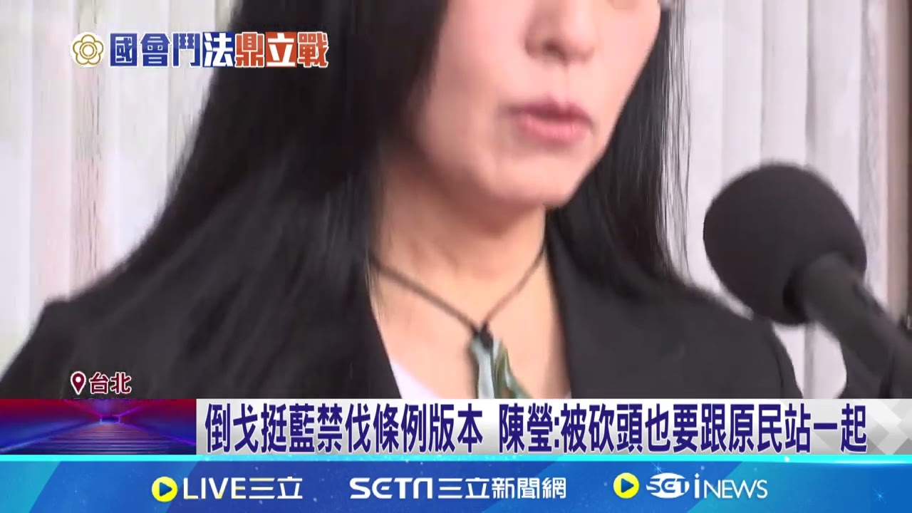 倒戈挺藍禁伐條例版 陳瑩:被砍頭也要跟原民站一起｜三立新聞網 SETN.com