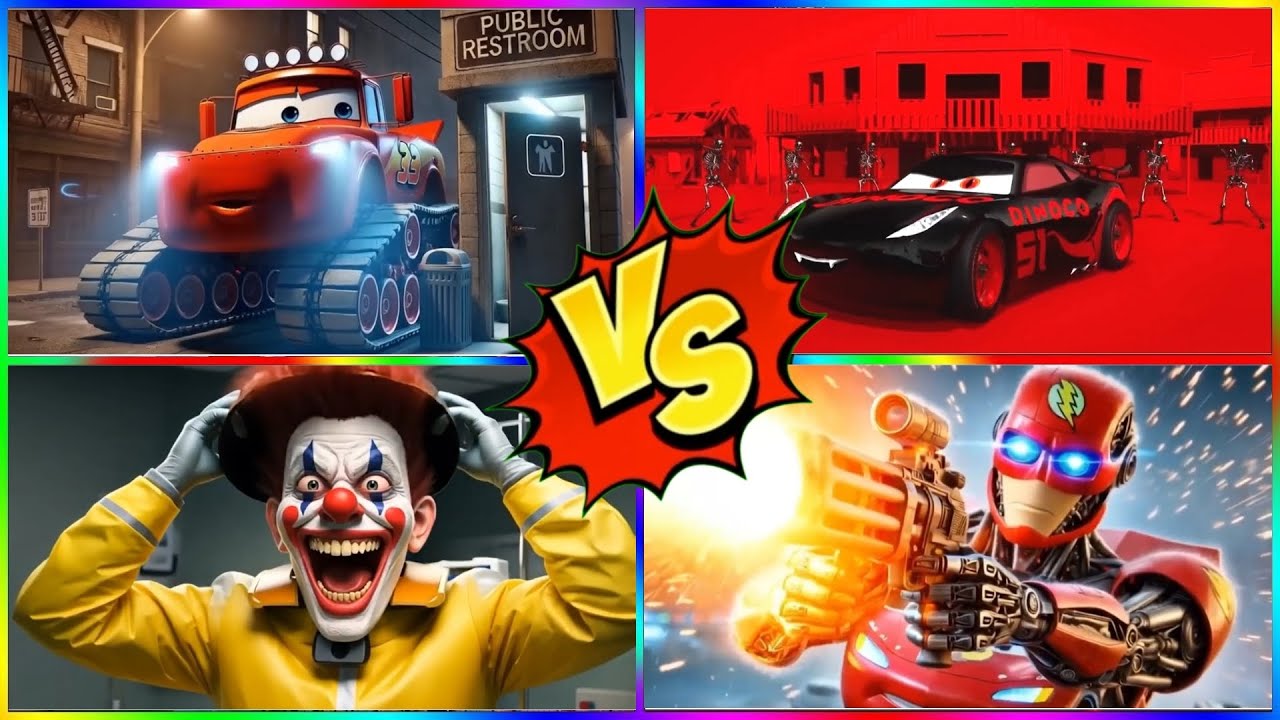 🔥 EVIL MCQUEEN 😈 VS MCQUEEN EXCAVATOR 🚜 VS MINIONS EXE 👾 VS MCQUEEN TRANSFORMER 🤖 | WHO WINS?!