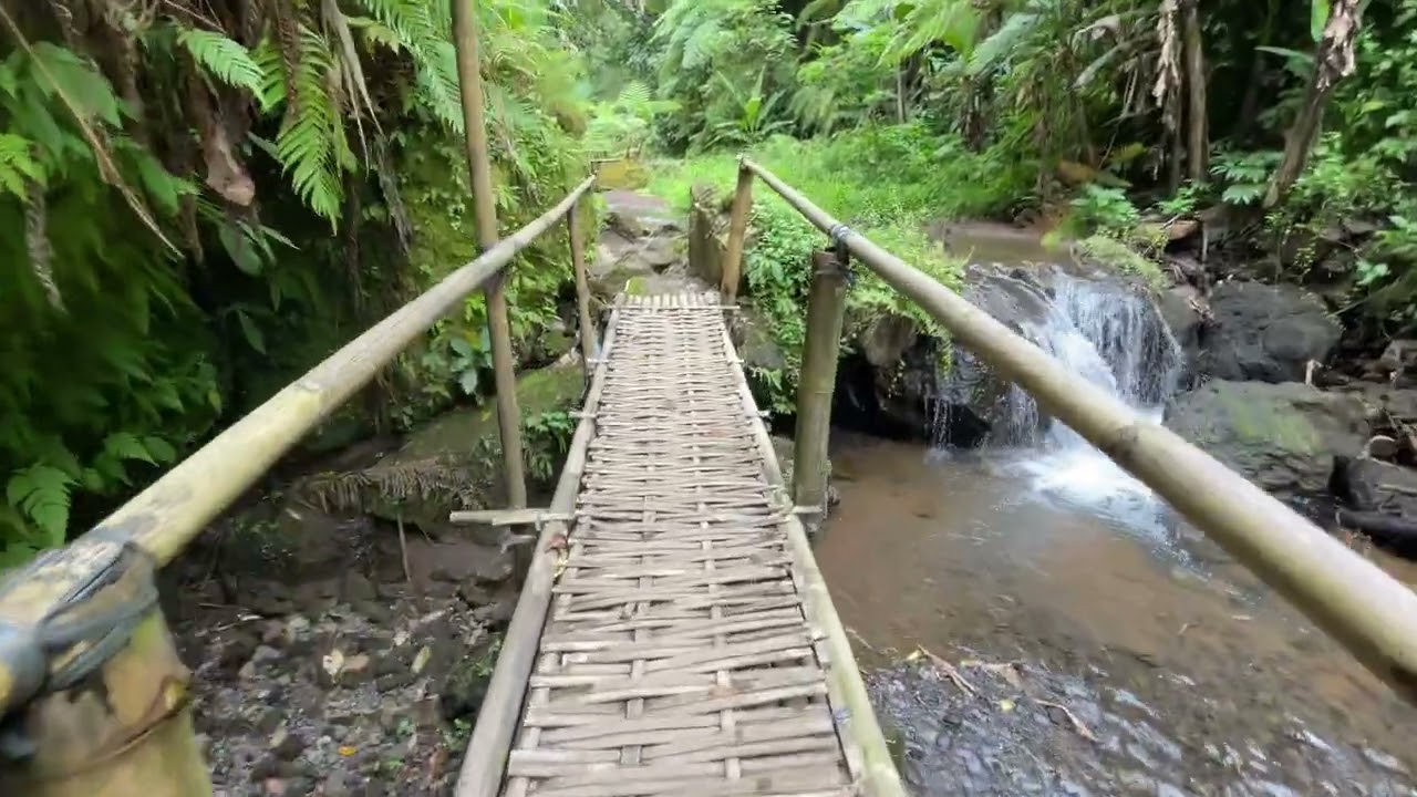 【4K 60 FPS】Bali Walking Tour - Goa Raja Waterfall