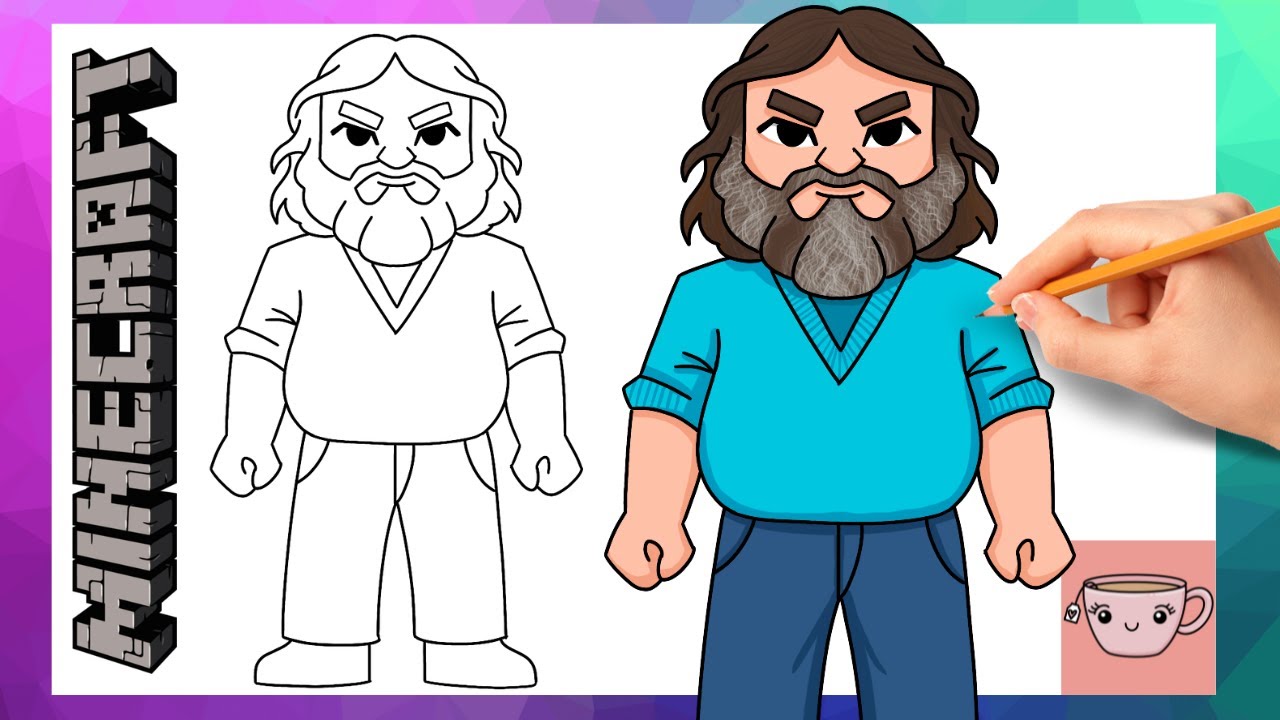 How To Draw Steve from Minecraft Movie | Jack Black | Easy Drawing Tutorial