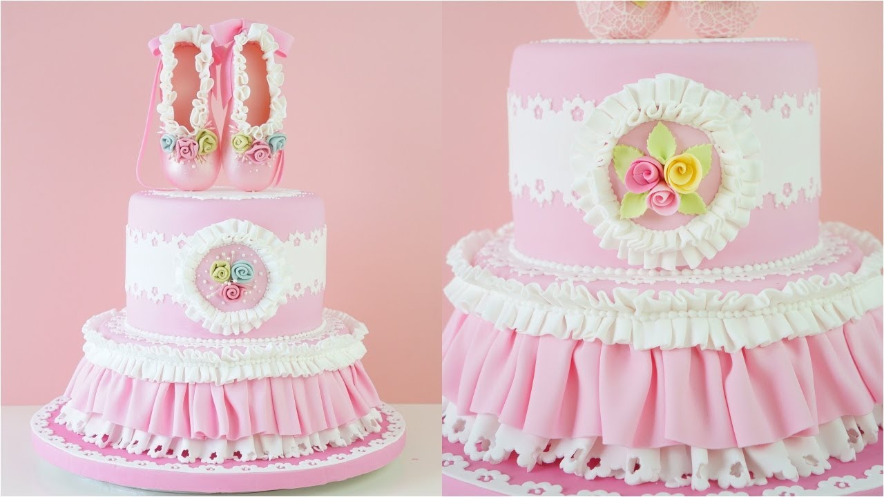 Vintage Ballet Cake With Fondant Ballet Shoes Cake Toppers Tutorial 2020 빈티지 케이크/ 발레 케이크 만들기